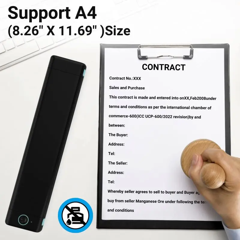 Phomemo New Arrival M08F Inkless Portable Mini Blue Booth Thermal A4 Printer on Business Trip
