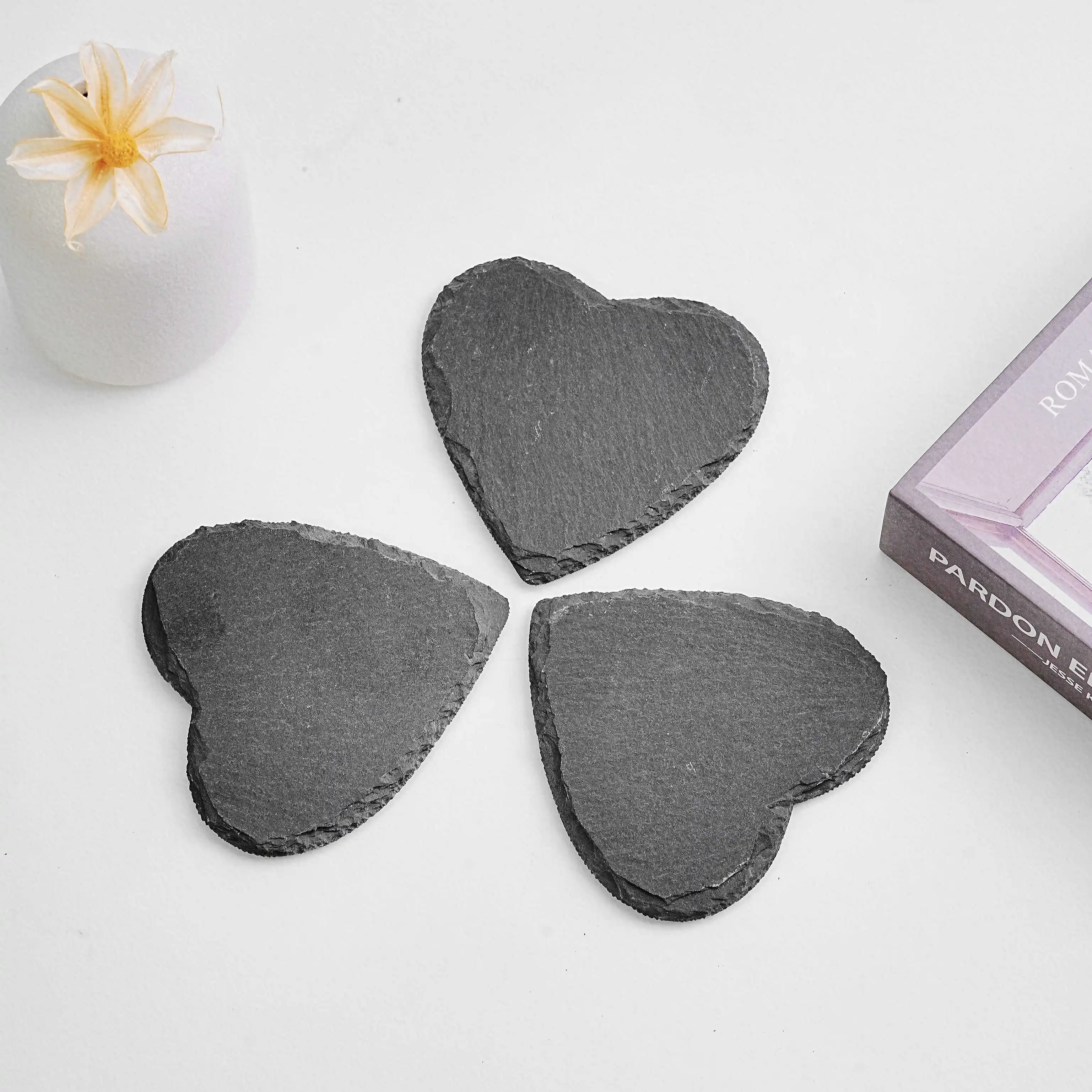 Custom Wholesale Black Slate Coasters Bulk Stone Beer Car Coaster