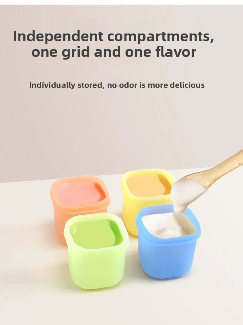 Mini Silicone Baby Food Box with Plastic Lid for Kitchen Storage Ice Tray and Children's Sealed Food Packaging factory