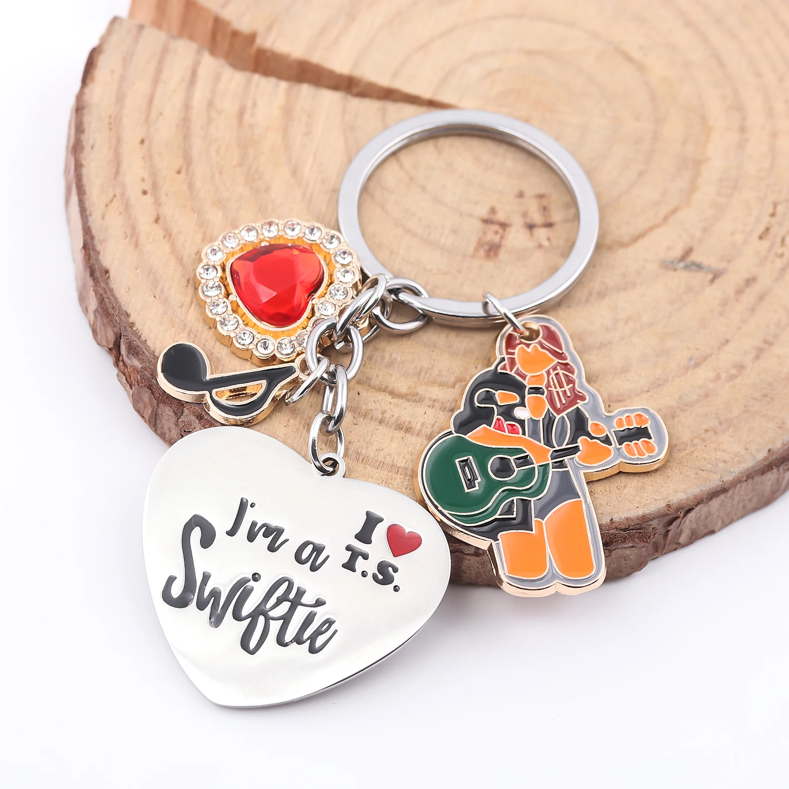 Kawaii Taylor Guitar Music Notation Swift the Taylor Keychain for Women Men Car Key Holder Gifts