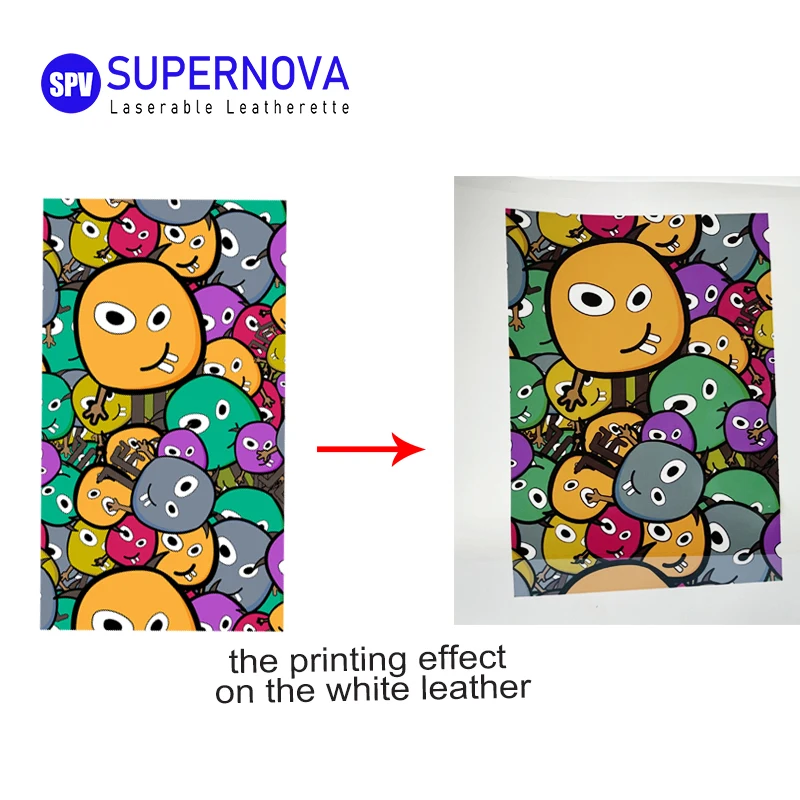 Wholesale Sublimatable 30*60Cm Matt White Custom Size Sublimation Blanks Printed Cartoon Faux Synthetic Pu Leather Sheet manufacture