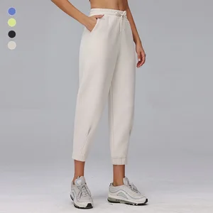 New Autumn and Winter Warm Sweatpants Loose and Casual Versatile Drawstring Side Pockets Velvet Women Sports Sweatpants Jogger