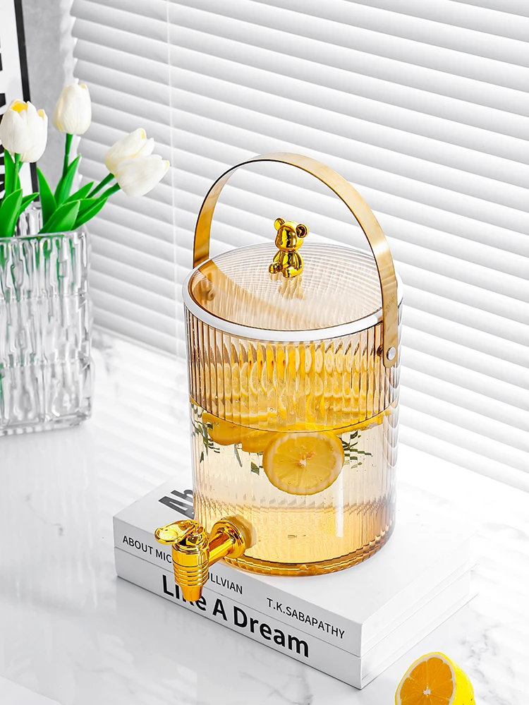 Cold Water Kettle Household Light Luxury with Tap Thickened Large Capacity Beverage Barrel High Temperature Resistant Barr