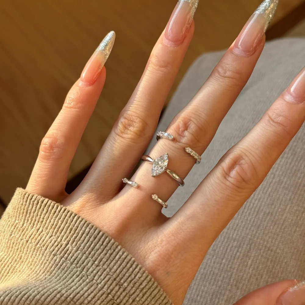 KAKODIY Hypoallergenic Lightweight Comfortable Design 925 Sterling Silver Women's Wedding Open Ring detail 1