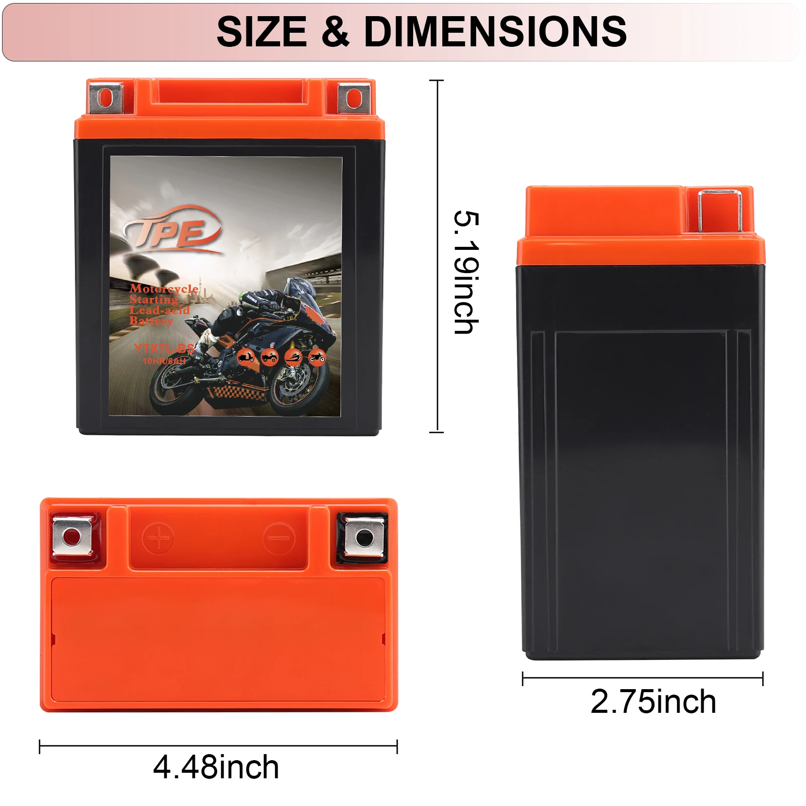 Started Battery YTX7L-BS 12V Battery-AGM Battery+Maintainer for Motorcycle , Electric Bike , Scooters & Powersport Vehicles. details