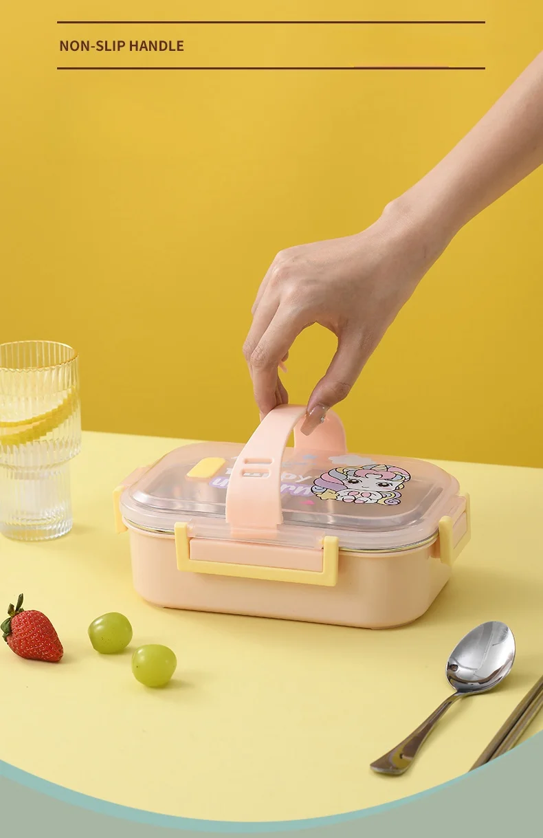 Wholesale Children 304 Stainless Steel Food Bento Box Melody Food Storage Container Hot Water Insulation Portable Lunch Box_17