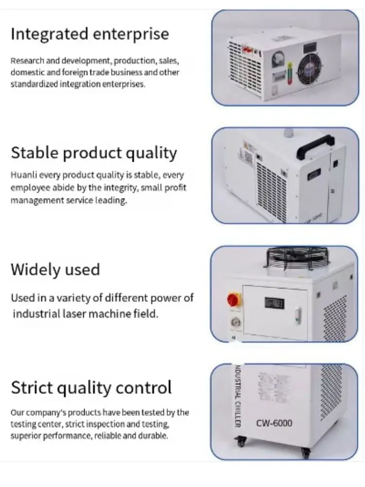 HL-1500 Custom Industrial Fiber Laser Chillers Air-Cooled Water Chiller with Pump for Laser Tube Cooler details