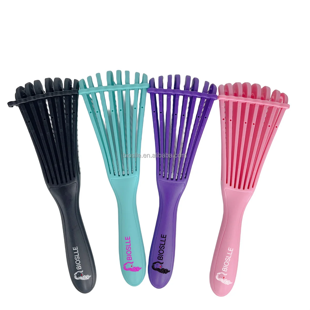 Plastic Octopus Eight Rows Black Hair Detangler Brush For Woman Scalp ...