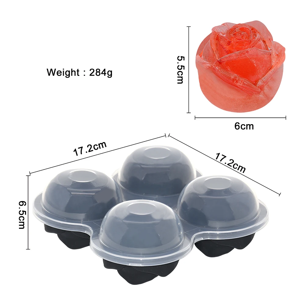 Rose Design 2.5 Inch Large Whiskey Ice Ball Maker Silicone Sphere Ice Mold  Custom Ice Cube Tray - Buy Rose Design 2.5 Inch Large Whiskey Ice Ball