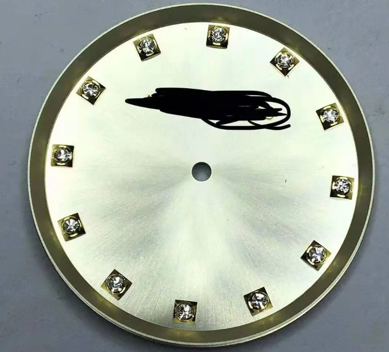 Customizable Copper Watch Dial with Diamond Setting/Stone Holder Chaton Insert Cultivated Zircon Various Sizes Shapes Available