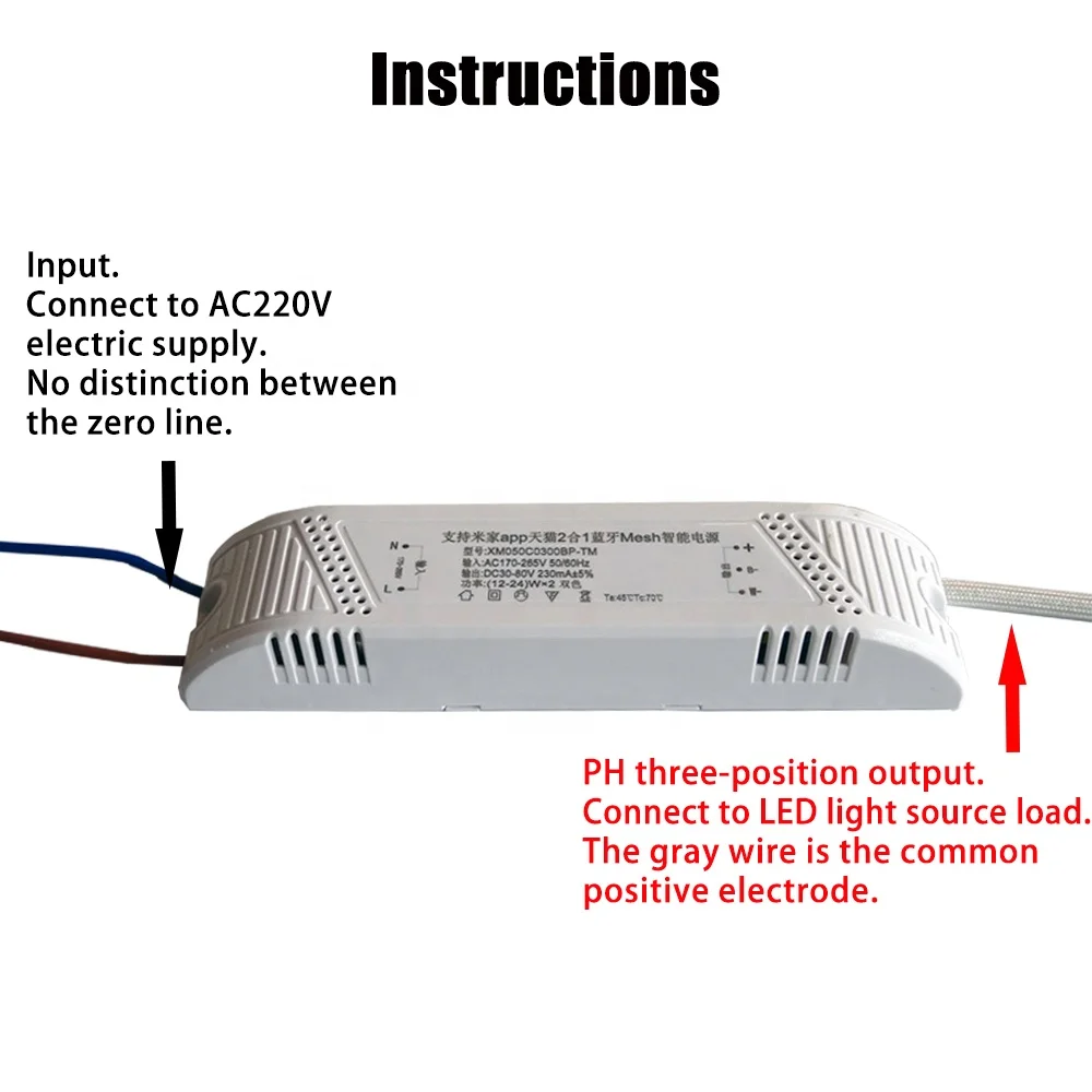 AC220V Intelligent Remote Control LED Driver Lamp Smart Pro App 230mA  Constant Current Power Supply 185-265V For Chandelier