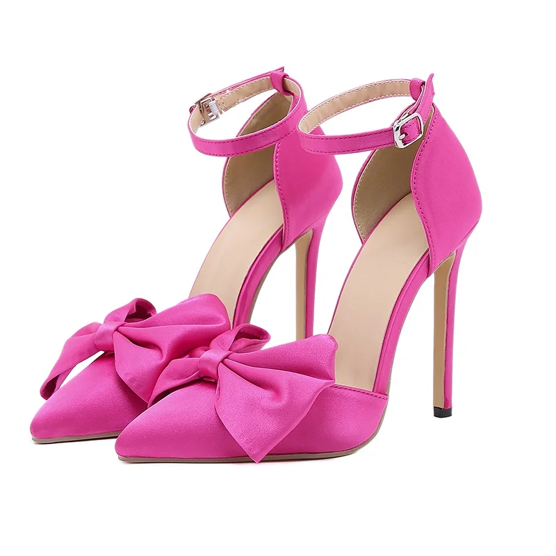 Zapatos De Tacon Summer Ladies Shoes New 2025 Satin Bow