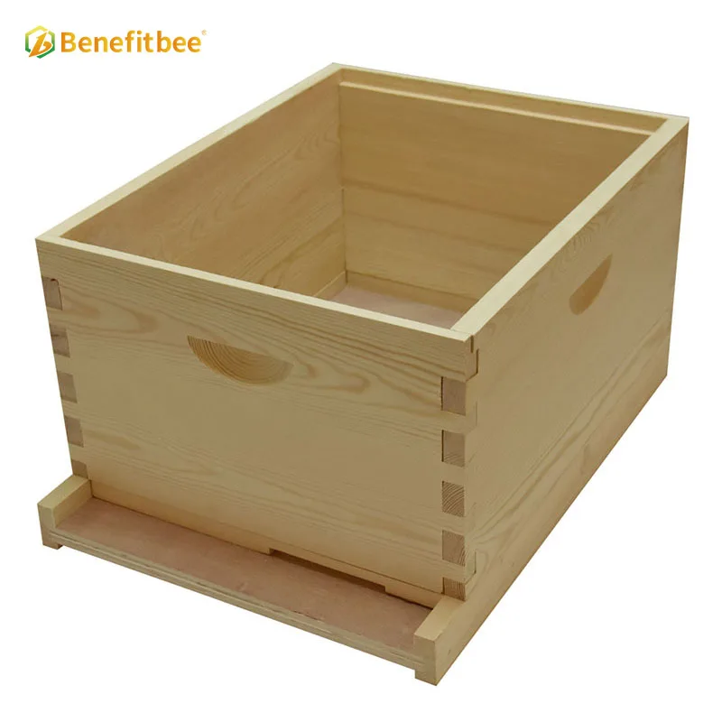Benefitbee Factory Price Unassembled Langstroth Beehive Box Wooden Deep Hive Body  Pine Wood Hive Deep Box