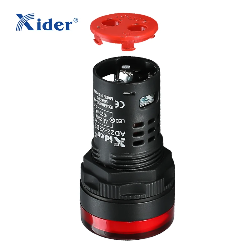Xider AD22-22DS LED Indicator Lamp - Durable Plastic, IP65 Rated