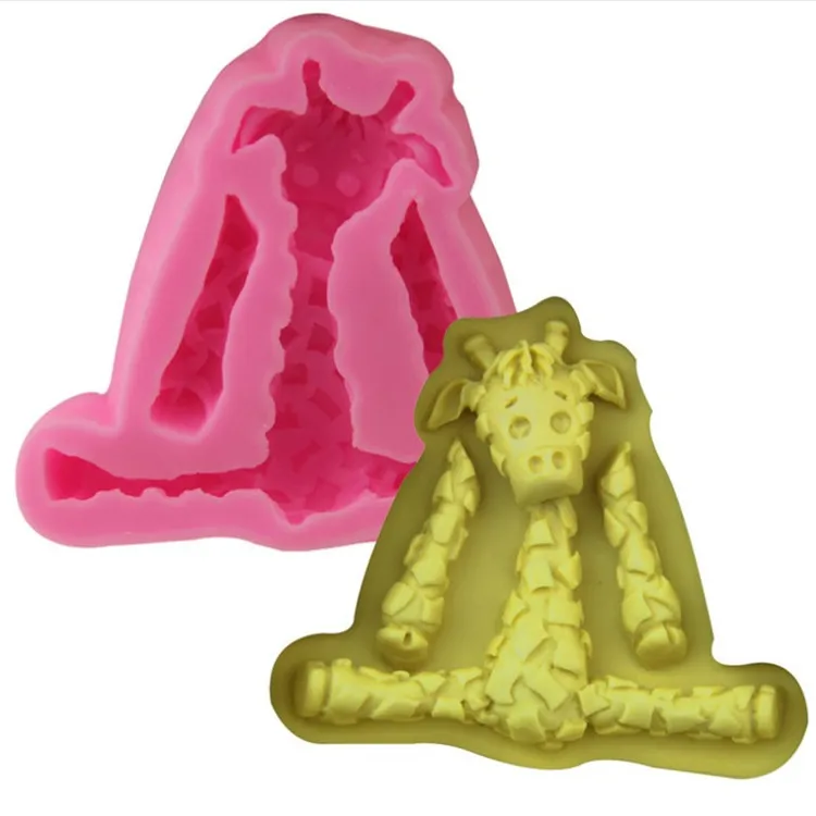 Zoo Giraffe Rabbit Elephant Lion Monkey Silicone Cake Mold Africa Animals Fondant Baking Molds Set for Resin Decorating Tools