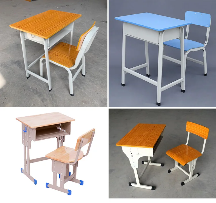 Wholesale Adjustable Children Desk And Chairs Classroom School Furniture Single Seater Student