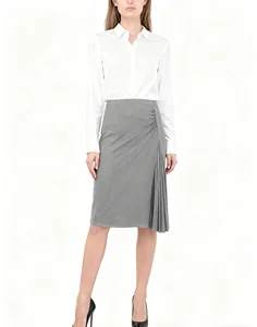 Women's Elegant Office A-Line Skirts Long Straight with Digital Print Plain Dyed for Summer Office Wear