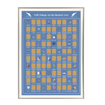 ?% OFF 100 Things to Do Bucket List Scratch off Poster