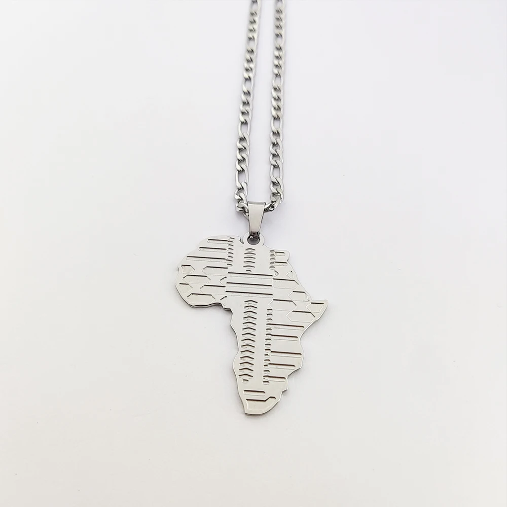 VASSAGO Pan African Fist Power Necklace - Colored Africa Map Pendant For Men & Women - View #5
