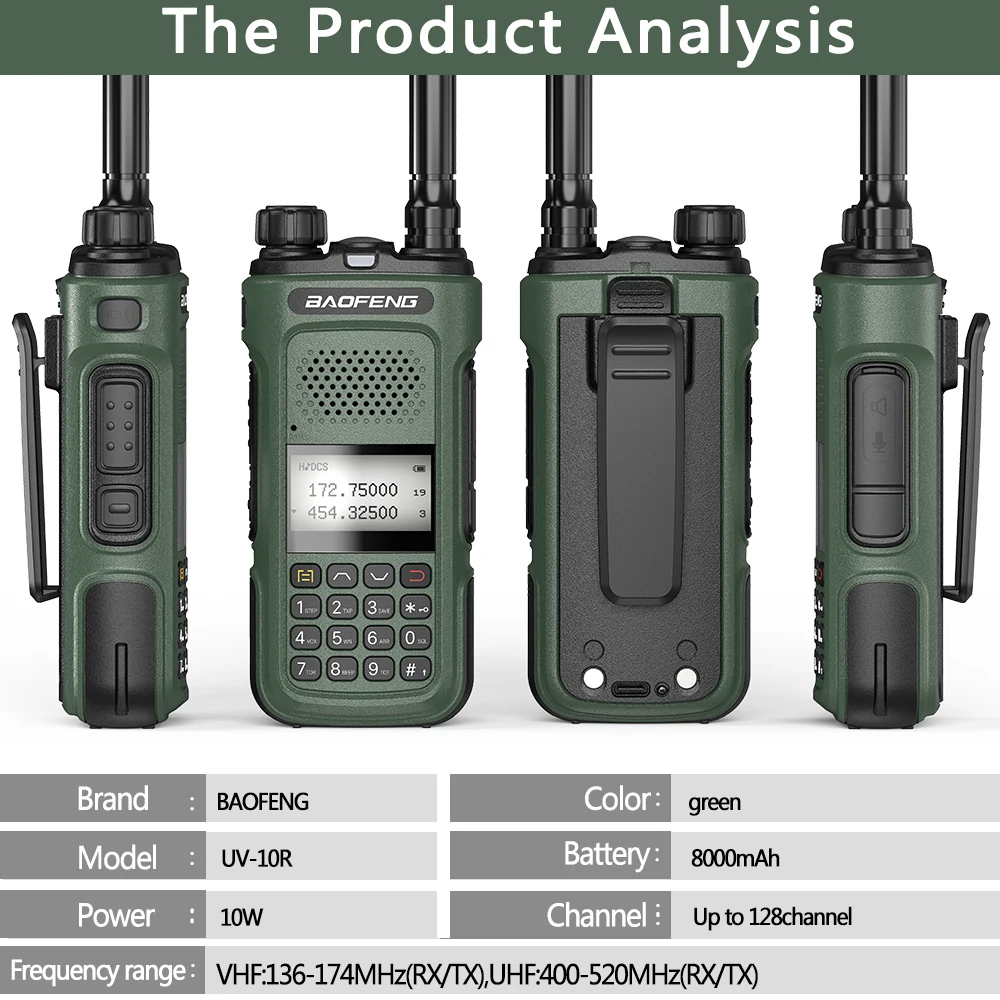 バオフェン UV-10R 10W ポータブル無線機 - 長距離対応デジタルラジオ