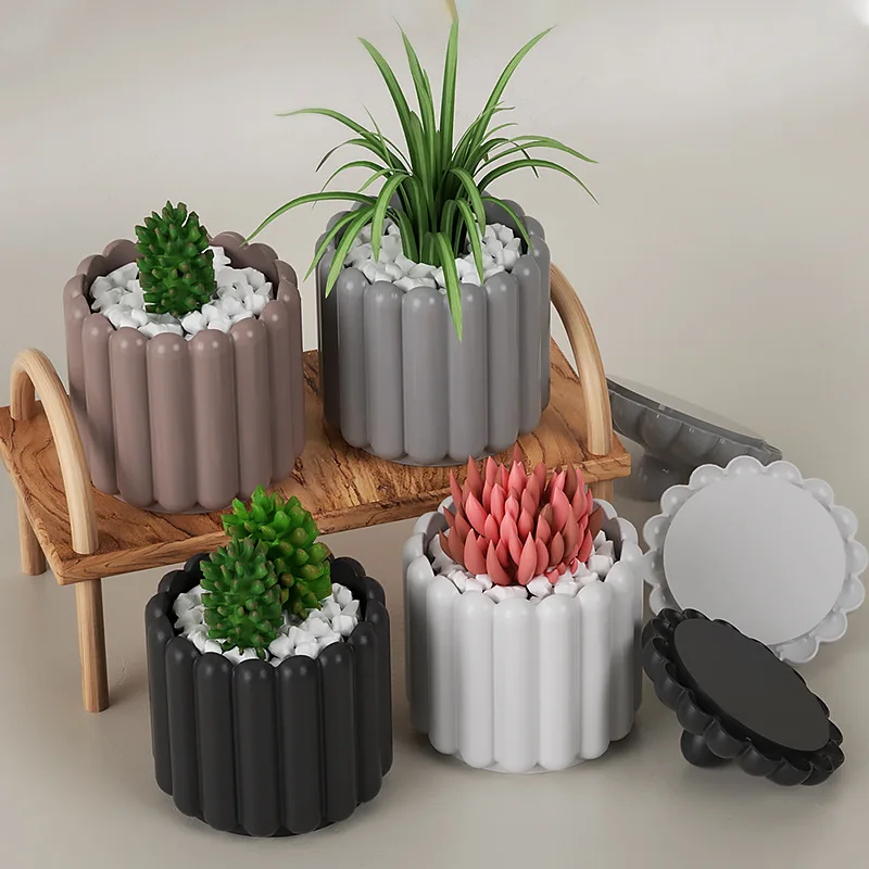 Storage Box Mould Concrete Flower Pot Silicone Mold Succulent Large  Concrete Planter Mold Concrete Molds for Garden Ornaments