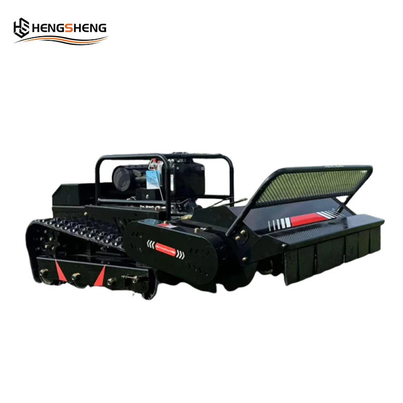CE/EU/EPA Remote-controlled Tracked Lawn Mower Cutting Width 800mm Koop Engine One-key Start 4.5 Acres Per Hour Robotic Mower