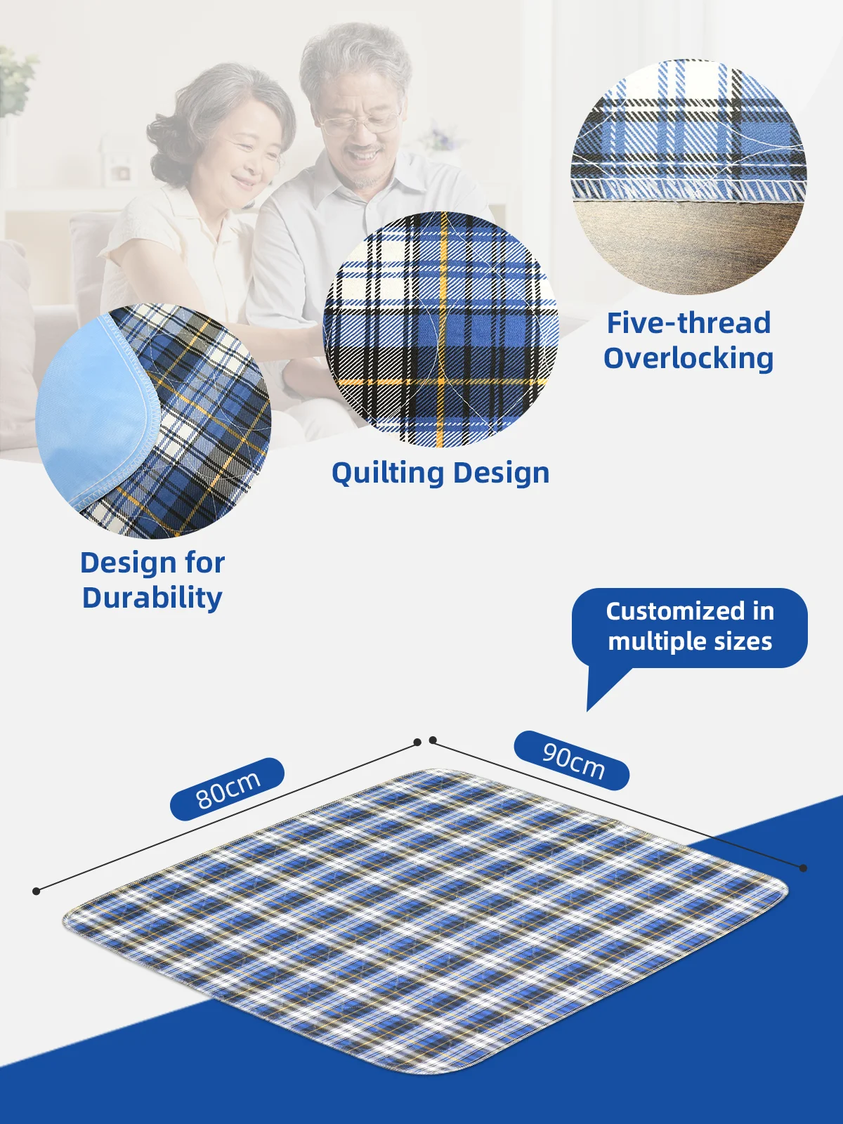 Wholesale Large Adult & Children Quilted Incontinence Bed Pads 3 Layer - product detail 1