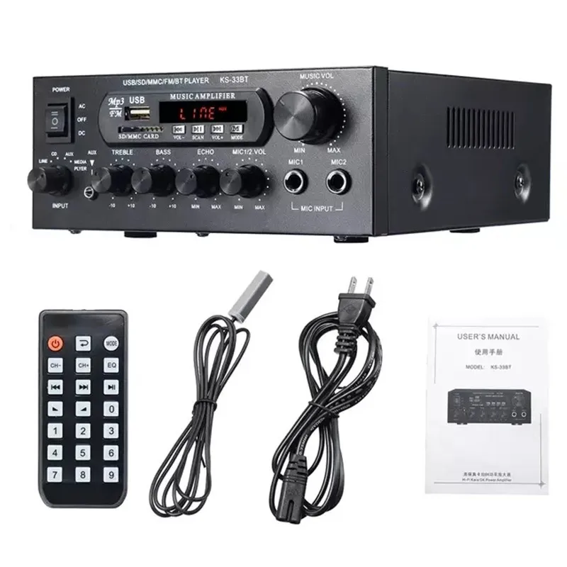 KS-33BT HIFIデジタルLEDアンプBTステレオサウンドデジタルUSB