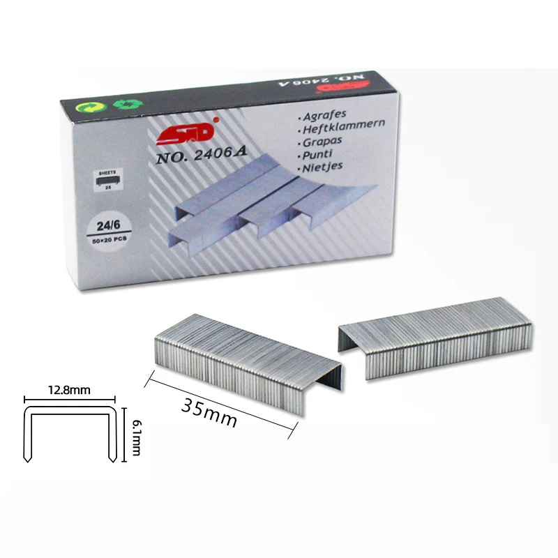 STD Staple 2406A Total 25 Sheets 24/6 Strong Staples for Professional Office Paper Binding