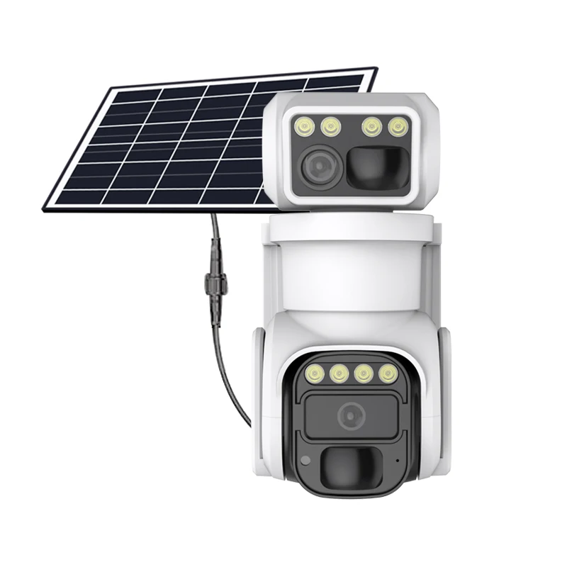 IP66 Solar Security Camera System Wireless Outdoor Dual Solar Panel Powered Battery Camera 4G Security Cameras