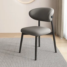 Modern Nordic Style Solid Wood Dining Chairs, Leather Soft Backrest Cushions, Dining Table Chairs, Furniture
