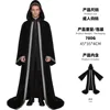 Printed black velvet cape