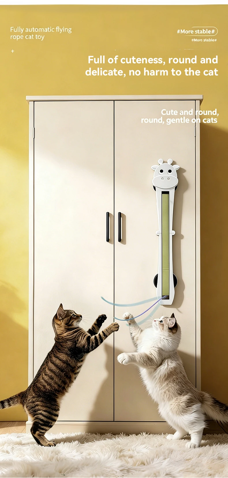 product new automatic hanging door cat rope toy interactive electric swing string exercise teaser machine for indoor cats-4