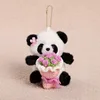 Panda pendant with flower bouquet-12 cm-pink