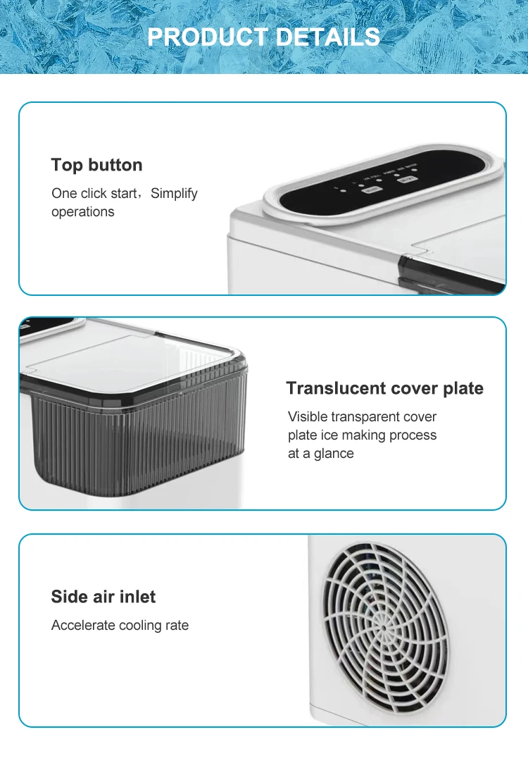 Mini Ice Maker Kitchen Ice Making Machine Countertop Ice Cube Maker
