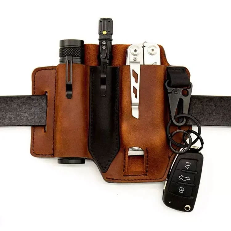 Leather Multitools Organizer Belt Sheath Holster Outdoor Camping