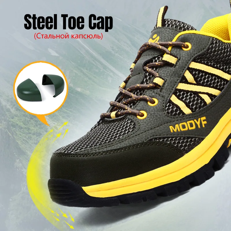 LARNMERN-botas de seguridad para el trabajo para hombre, calzado protector  de construcción transpirable, con punta de acero, antideslizante, a prueba  de arena _ - AliExpress Mobile