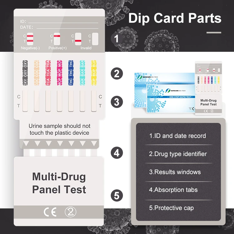 Rapid Manual Urine Drug Test Kit Pathological Analysis Plastic Equipment
