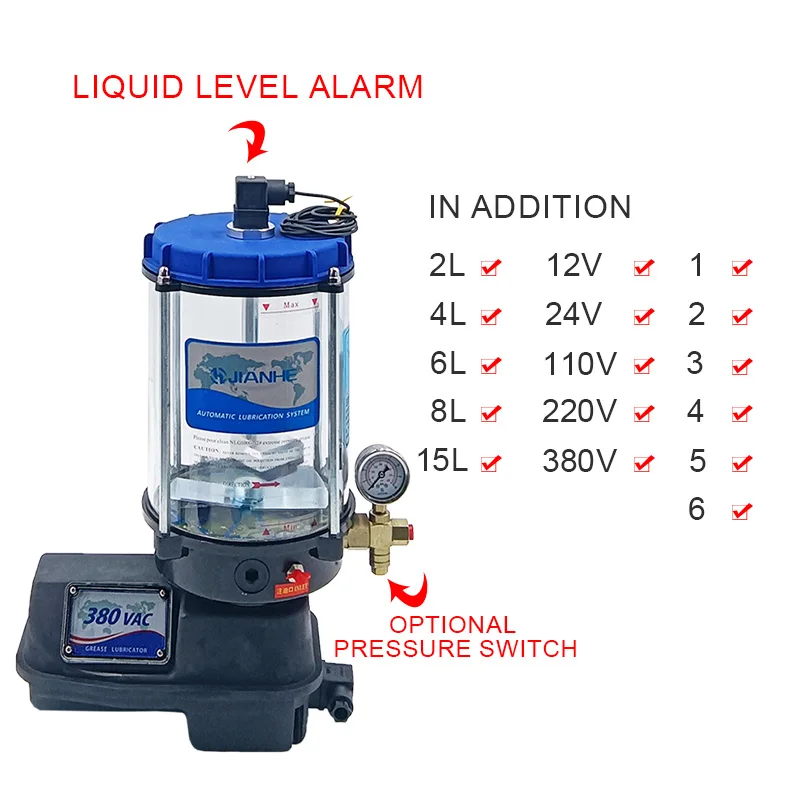 Jianhe Factory's Electric Automatic Grease Pump Piston Pump Centralized Lubrication System Comprehensive Products Services