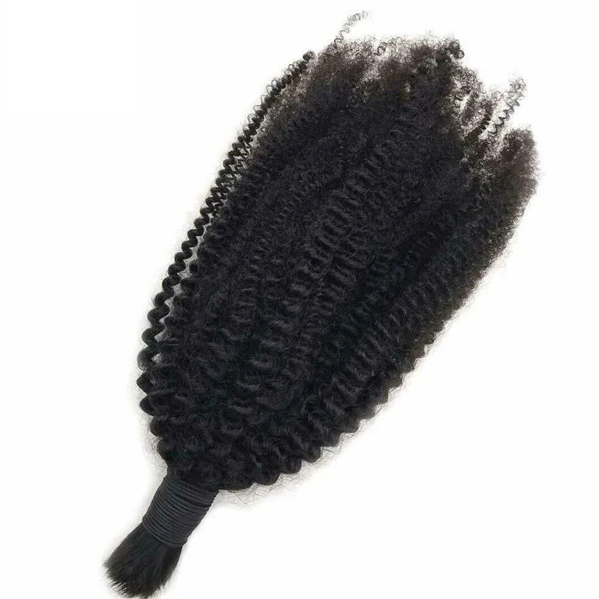 Brazilian Afro Kinky Curly Braiding Hair Bundles 3Pcs/Lot Full Head Human Hair For Braiding_voghion.com