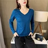 Peacock blue V-neck