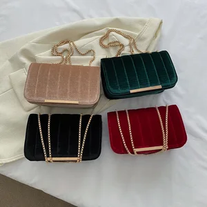 2023 Ladies Evening Small Fashion CrossBody Handbag with Luxury Chain PU Leather & Nylon Material Summer Use for Women