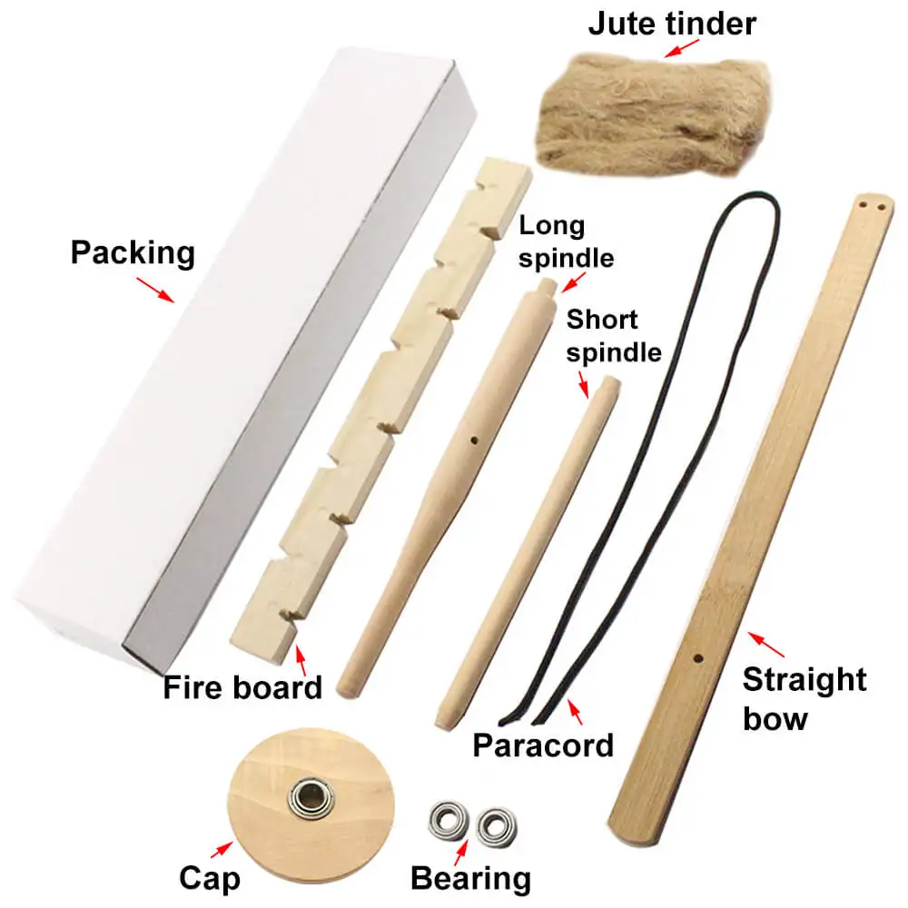 bow drill fire starter kit