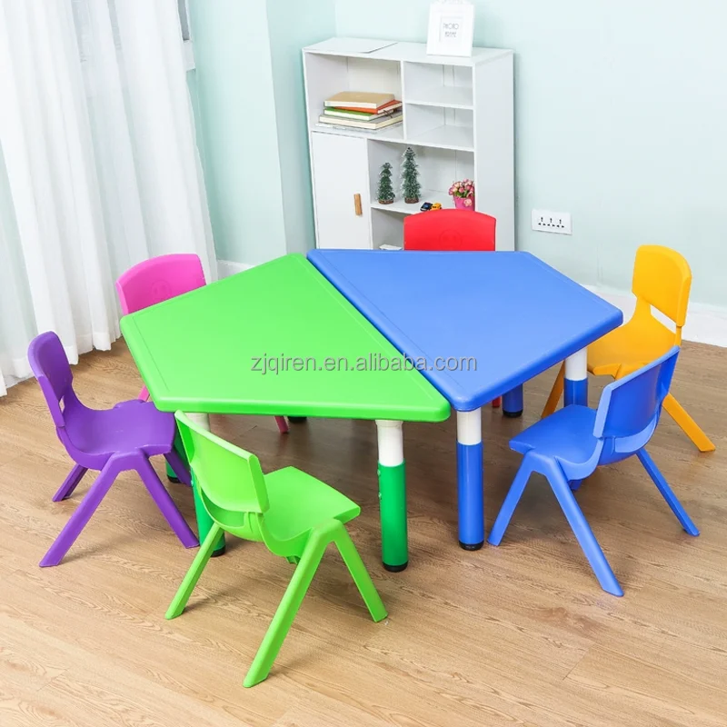 Wholesales Plastic Kids Table And Chair Set Stainless Steel Adjustable