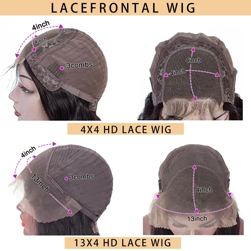 Kurze Bob-Perücke mit Spitzenfront, natürlich gewellt, 150 % Dichte, 100 % Echthaar, 13 x 6 Zoll, für schwarze Frauen_voghion.com