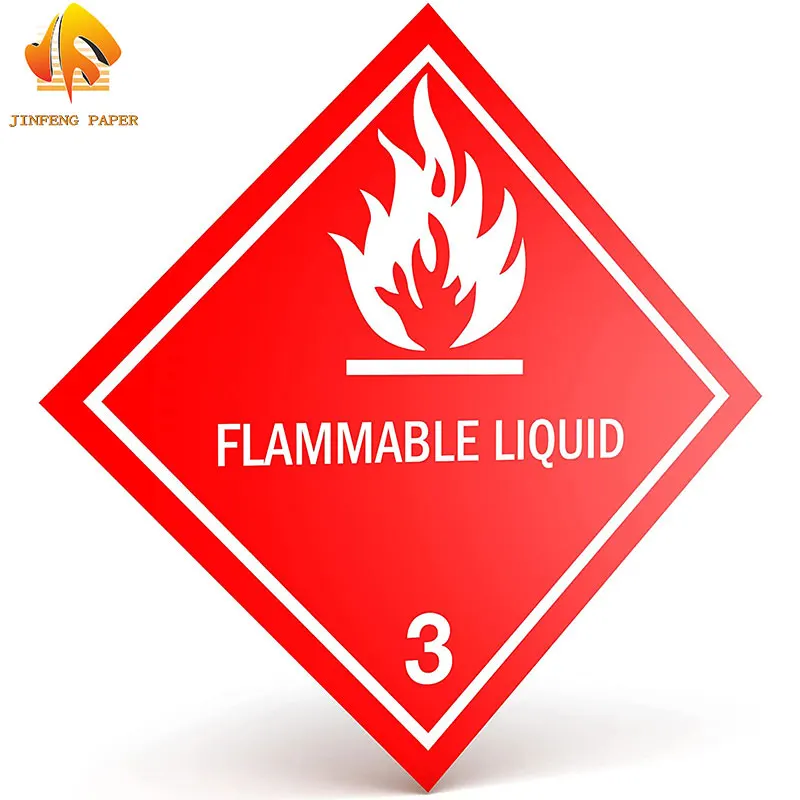 Hazard Class 3 DOT Flammable Liquid Hazmat Labels 4" X 4" Square Stickers - 500 Adhesive Labels Per Roll