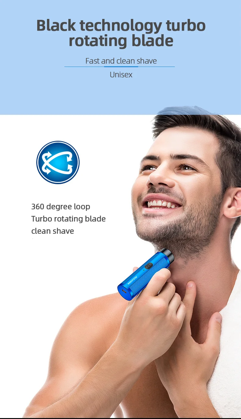 Men's Mini Electric Shaver Automatic Razor Trimmer Portable Beard Knife