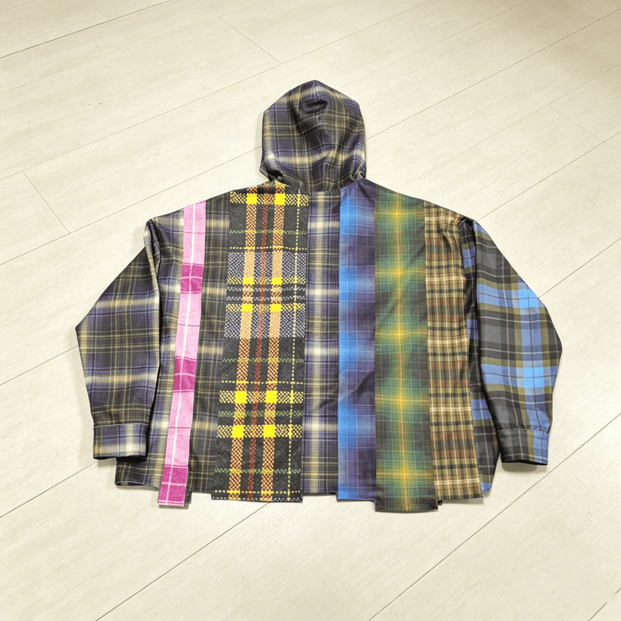 Custom Waterproof Plaid Print Zipper Nylon Outdoor Windbreaker Jacket for Men gallery 2