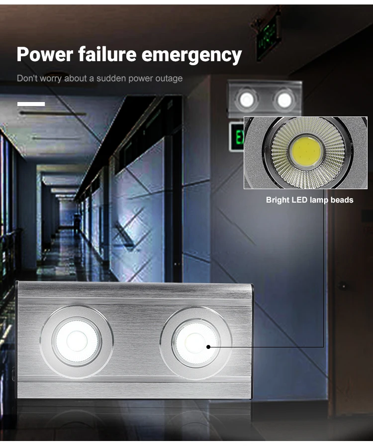 New Style COB Double Heads Emergency Light Wall Mounted Led Rechargeable Led Fire Emergency Light