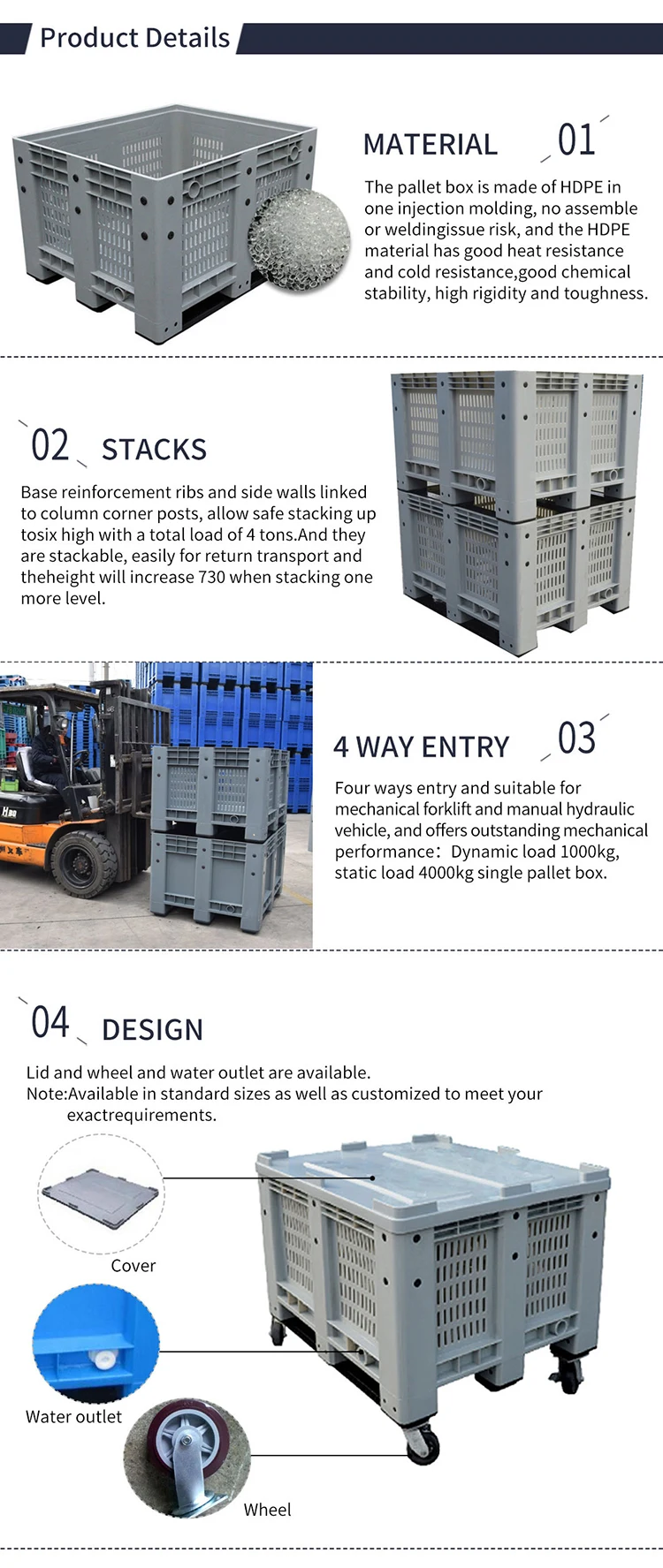 Heavy Duty Stacking Crates - Ideal for Agriculture & Logistics